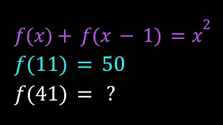 Solving a Functional Equation | f(x)+f(x-1)=x^2