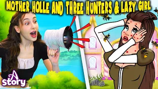 Mother Holle And Three Hunters + Lazy Girl | English Fairy Tales & Kids Stories