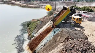 Absolutely Fantastic!! Great Opening New Project Filling Up Pond By Wheel Loader SD300N, 15ton Truck