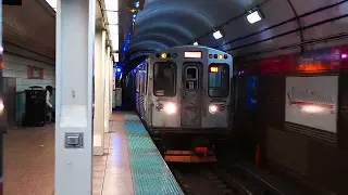 CTA: Chicago "L" System Red Line to Howard entering Grand Station