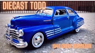 DIECAST CAR SERIES "Blue Belle": 1948 Chevy Aerosedan -Blue 1/23 scale - Motormax