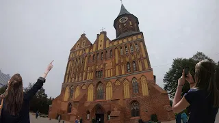 Walking in the center of Kaliningrad, Russia 4K 60fps.