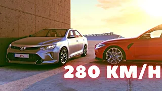 Toyota Camry V55 VS BMW BMW 3 G81  💥 280 KM/H 💥 BeamNG.Drive CRASH test