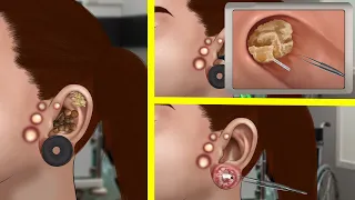 💟 ASMR ☮️ SATISFYING BIG 22mm Ear Gauge Hole Cleaning Removal Surgery Animation