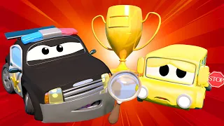 Der Streifenwagen in Autopolis -  Der Fall mit dem verschwundenen Pokal - Cartoons für Kinder 🚓 🚒