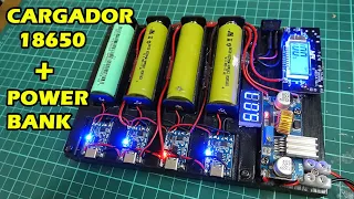 CARGADOR para BATERIAS 18650 + MODULO POWERBANK