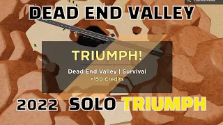 Dead End Valley solo triumph   데드 앤드 밸리(직선맵) 2022 솔로 트라이엄프 엔딩 (2022 Febuary)