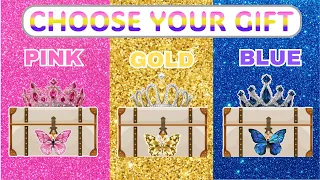 Choose Wisely: Pink, Gold, or Blue - Your Lucky Gift?