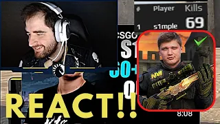 FALLEN REACTS TO S1MPLE 69 KILLS DUST2 COMEBACK !!!