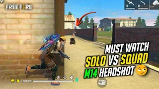 Free Fire - Solo Vs Squad | Headshot Challenge With M14 | TDP Gaming ||