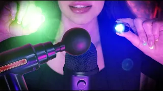 asmr brain massage with vibration gun to deep hypnotize+(light trigger and whispering)