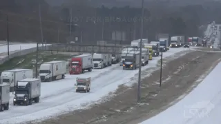 02-15-2021 Clinton to Vicksburg, MS - Sleet Covered I20 - Semis Backed up for Miles - Police