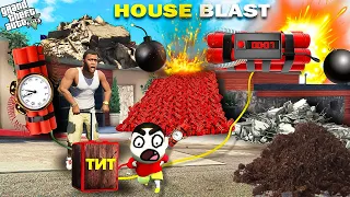 GTA 5: Shin Chan & Franklin Blasting Their Own House in GTA 5 in Telugu