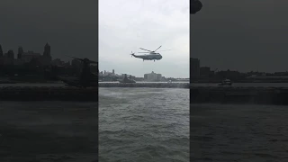 Marine One Landing at South St Heliport NYC