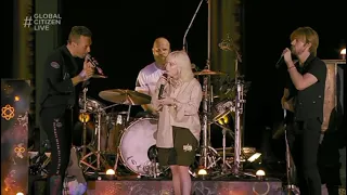 Coldplay , Billie Eilish and Finneas live Performance "Fix you " by Coldplay