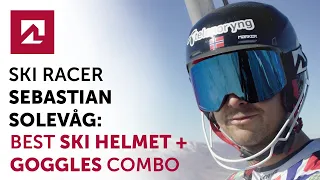 Best ski helmet and goggles combo by alpine ski racer Sebastian Solevåg