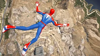 GTA 5 Crazy SPIDERMAN CLIFF Jumps-Falls-Ragdolls ep.4 [Euphoria physics | Funny Moments]