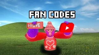 Gorilla Tag live fan codes + minigames