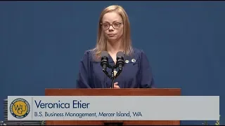 WGU 2019 Salt Lake City Bachelor's Commencement - Graduate Speaker Veronica Etier