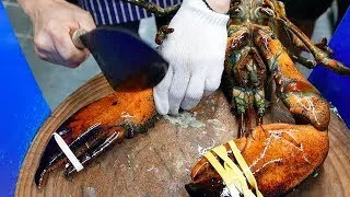 Korean Street Food GIANT LOBSTER SASHIMI Chili Butter Korea