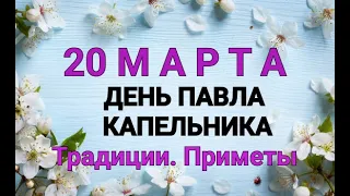 20 МАРТА - ДЕНЬ ПАВЛА КАПЕЛЬНИКА . ТРАДИЦИИ. ЗАГОВОРЫ И ПРИМЕТЫ / "ТАЙНА СЛОВ" #20 МАРТА