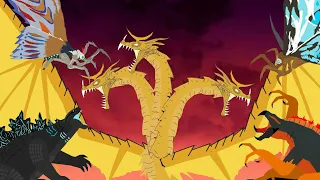 godzilla mutzilla vs king ghidorah | full animation | GojiraMania | godzilla, king ghidorah, mothra,