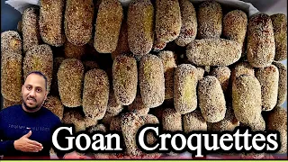 HOW TO MAKE CROQUETTES | BEEF CROQUETTES  |  GOAN TRADITIONAL SNACK.