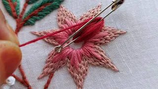 very beautiful flower design using safety pin|hand embroidery|embroidery designs|hand craft