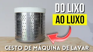 OLHA O QUE EU FIZ com esse CESTO DE MÁQUINA DE LAVAR! FICOU INCRÍVEL! DIY IDEIAS do LIXO AO LUXO!