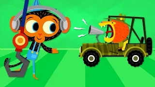 Mr. Monkey Repairs A Jeep's Horn | Mr. Monkey, Monkey Mechanic | Full Episode
