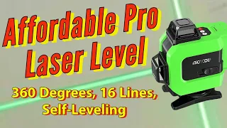 Affordable Self Leveling Laser Level 360 Degrees 16 Lines Laser Level Review Setup and Demonstration