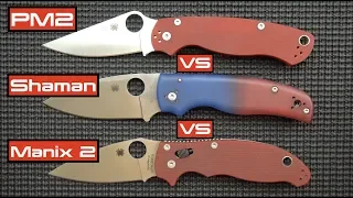 Spyderco Shaman vs PM2 vs Manix 2 Comparison Battle Royal