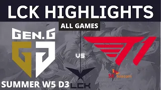 GEN vs. T1 | All Games HIGHLIGHTS - W5 D3 | LCK Summer Split 2021 | GEN.G VS T1