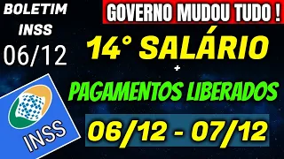 ✔ DEFINIDO!! 14° SALÁRIO INSS + PAGAMENTOS LIBERADOS 06/12 - 07/12