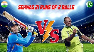 Sehwag vs Rana Naved ul Hasan Brutal Batting  21 Runs in just 2 Balls