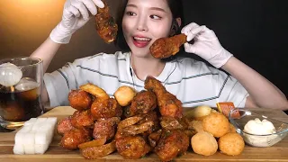 ENG SUB)Chicken and Wedge Potato & Cheese Ball Mukbang ASMR Korean Eating Show