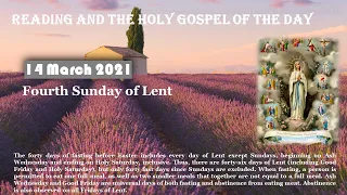 Fourth Sunday of Lent 14 March 2021 Reading & The Holy Gospel