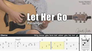 Let Her Go - Passenger | Fingerstyle Guitar | TAB + Chords + Lyrics