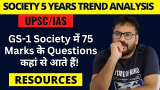 UPSC Mains GS1 Society trend analysis Last 5 years paper | UPSC Society Syllabus analysis