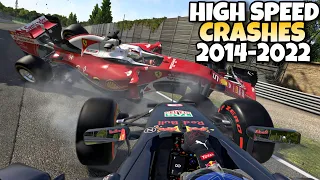 F1 HIGH SPEED CRASHES 2014 - 2022