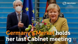 Germany's Merkel holds her last Cabinet meeting