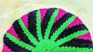 BEAUTIFUL DESIGN POOJA AASAN/TABLE MAT/DOOR MAT KNITTING VIDEO । बहुत सुंदर डिजाइन । #