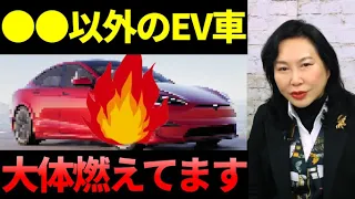 【EV推進の噓】テ●ラも燃えてます。バッテリーを燃やさないようにする日本の技術とモノ作り精神は素晴らしいです。「電気自動車(EV車)が放置された時の危険性」【切り抜き】