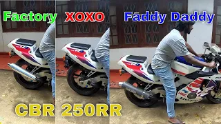 Honda CBR250RR (MC22) Exhaust sound - Factory vs XOXO vs Faddy Daddy