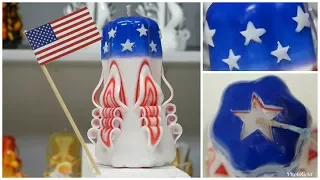 Шикарная резная свеча "Американский флаг" от свечной мастерской ДИМСИ