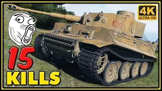 Tiger 131 - 15 Kills - 1 VS 5 - World of Tanks Gameplay - 4K Video