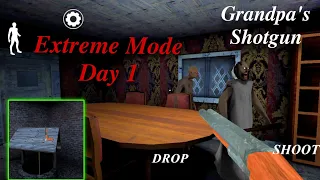 Granny Chapter One in Granny 3 Atmosphere Special Mod With Grandpa's Shotgun On Extreme Mode Day 1