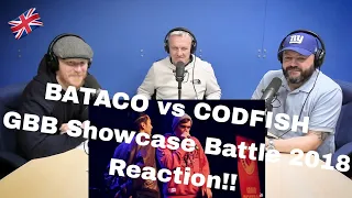 BATACO vs CODFISH | Grand Beatbox SHOWCASE Battle 2018 REACTION!! | OFFICE BLOKES REACT!!