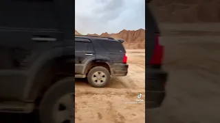 Hilux surf off-roading in desert