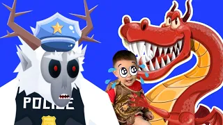 Yeti Policeman SAVES a Baby! | Dragon Story from Papa Joel’s English